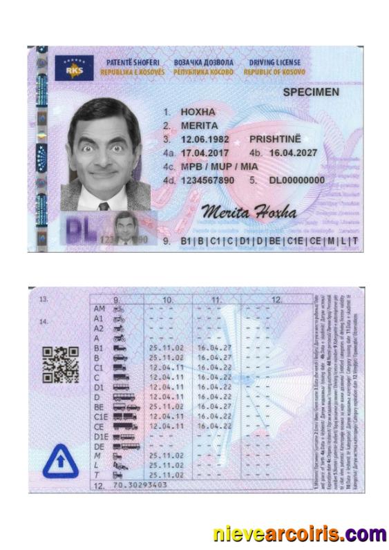 Kosovo driving license 2017-present